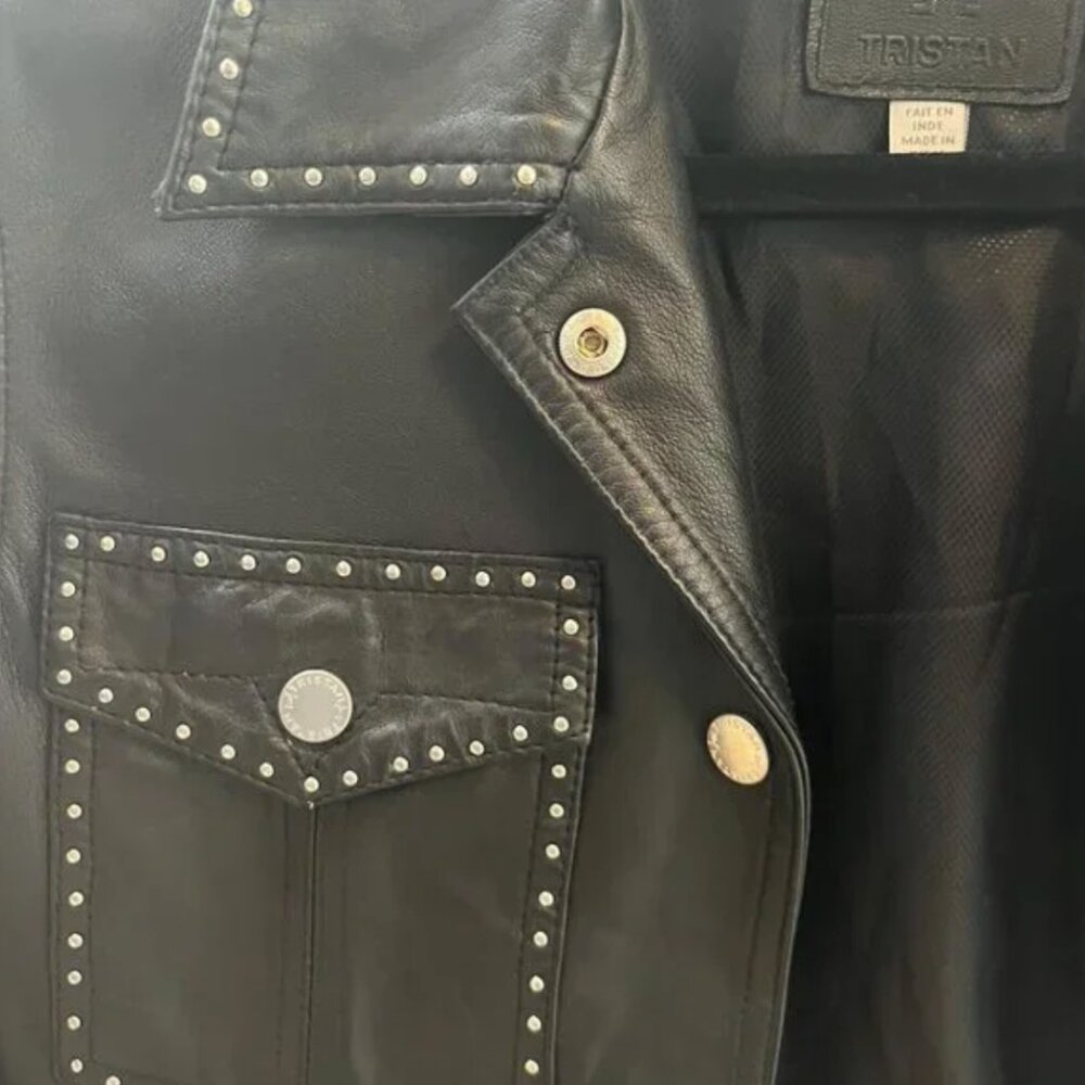 Soft Leather Jacket – Black with Silver Studs – XS – Perfect condition - Picture 3 of 3